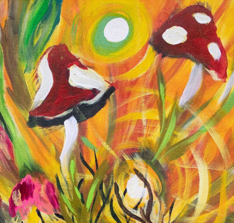 Whimsical Wizard and Mushrooms - Imagen 4